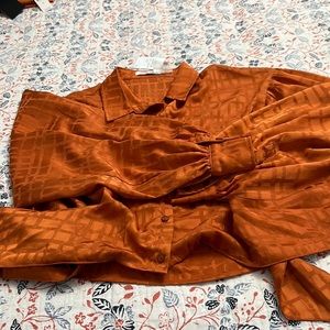 e.sue amber button up front blouse